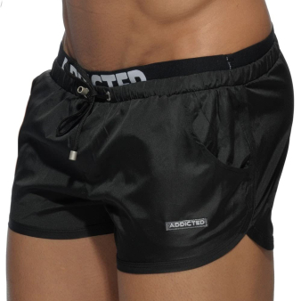 Short de Bain Double Waistband Noir Addicted