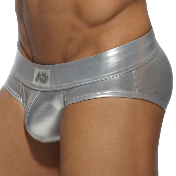 Addicted Metallic Brief - Silver