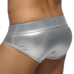 Addicted Metallic Brief - Silver