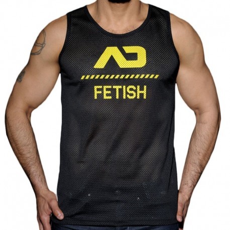AD Fetish Mesh Tank Top - Black - Yellow