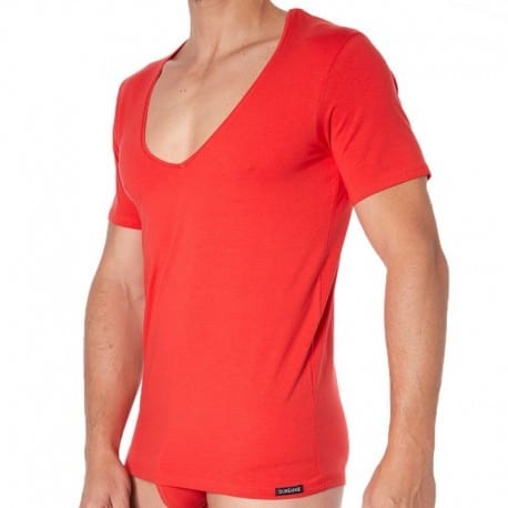 Doreanse T-Shirt Essential Col V Rouge