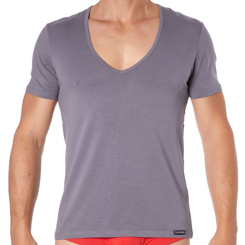 Doreanse Essential V-Neck T-Shirt - Grey | INDERWEAR