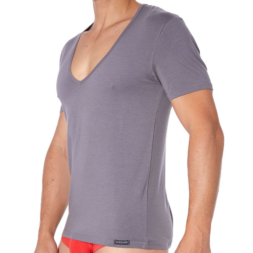 Doreanse Essential V-Neck T-Shirt - Grey | INDERWEAR