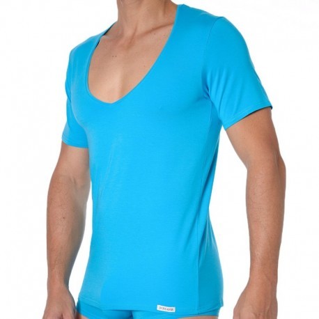 Doreanse T-Shirt Essential Col V Turquoise