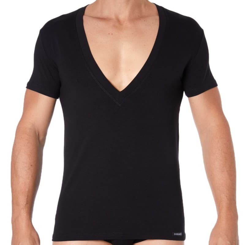 Doreanse Essential Super Low V-Neck T-Shirt - Black
