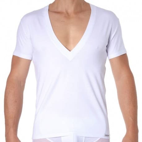Doreanse T-Shirt Essential Col V Super Low Blanc