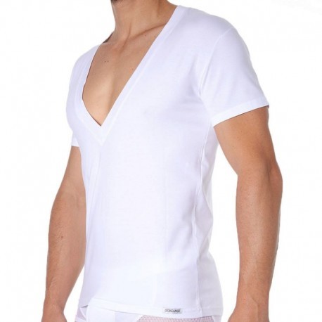 Doreanse T-Shirt Essential Col V Super Low Blanc