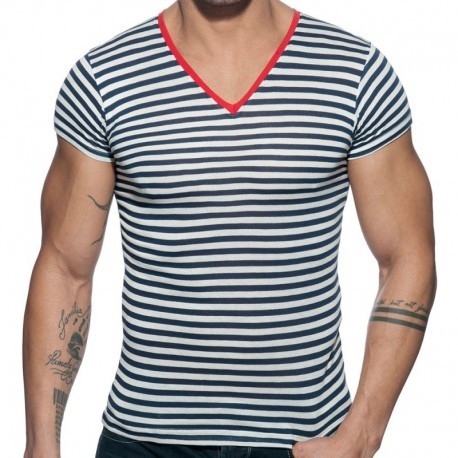 Addicted T-Shirt Sailor Marinière - Rouge