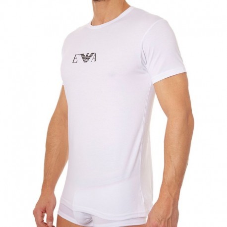 Emporio Armani Lot de 2 T-Shirts Cotton Stretch Blancs