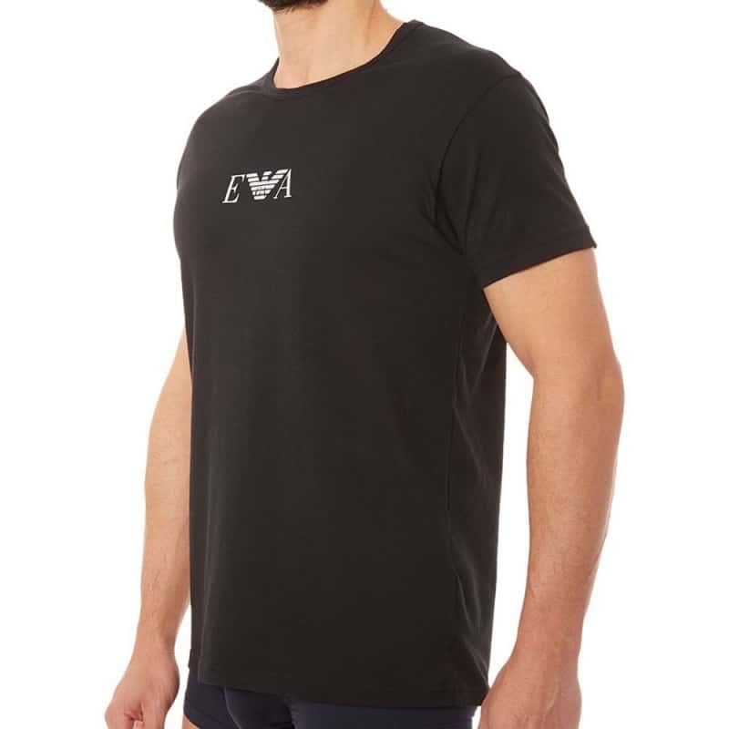 chaos campagne Likken Emporio Armani 2-Pack Cotton Stretch T-Shirts - Black | INDERWEAR