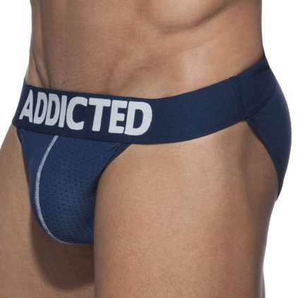 Lot de 3 Slips Tanga Mesh Push Up Blanc - Marine - Noir Addicted