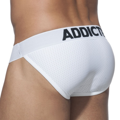 Lot de 3 Slips Tanga Mesh Push Up Blanc - Marine - Noir Addicted