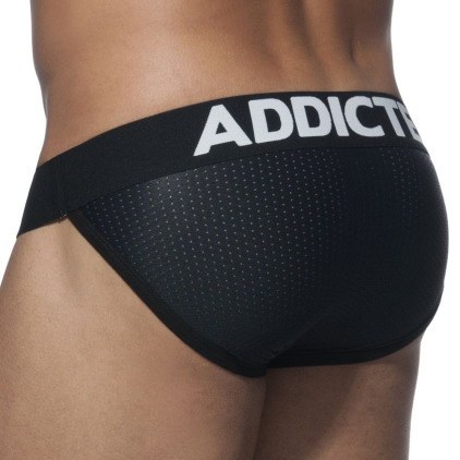 Lot de 3 Slips Tanga Mesh Push Up Blanc - Marine - Noir Addicted