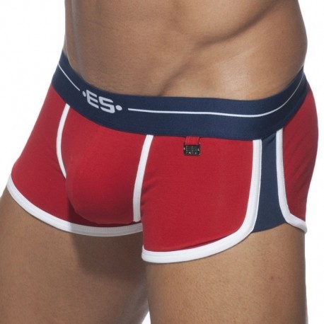ES Collection Rocky Double Side Cotton Trunks - Red - Navy Blue
