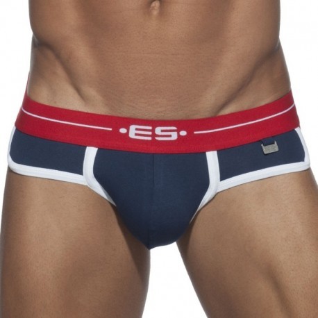 ES Collection Double Side Brief - Navy - Red