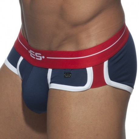 ES Collection Double Side Brief - Navy - Red