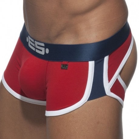 ES Collection Double Side Bottomless Boxer - Red - Navy