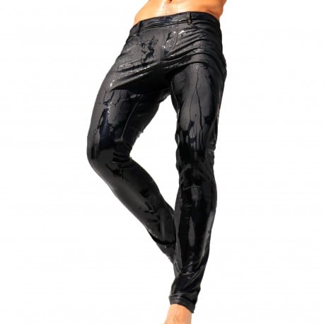 Latex rubber design fashion clothing for men  long trousers pants   Savage Wear