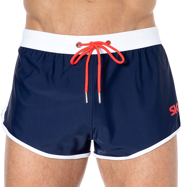 MSemis Mens Wet Look PVC Leather Swimwear Loose Fit Waterproof Lounge Boxer Shorts Beachwear 
