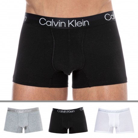 Calvin Klein Lot de 3 Boxers Modern Structure Noir - Gris - Blanc