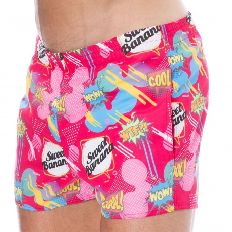Short de bain colour block Duskii en coloris Rose Femme Vêtements Shorts Mini shorts 