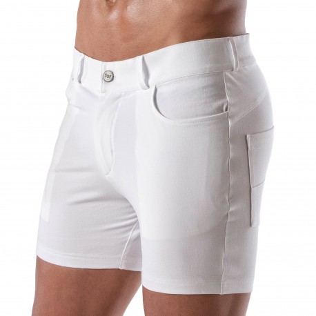 Pantalon de Peintre Blanc Bermuda Court NITRAS Motion Tex Shorts de Travail 
