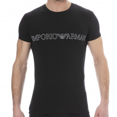 Klage uvidenhed kompensere Emporio Armani Bold Monogram Cotton T-Shirt - Black - Apple | INDERWEAR